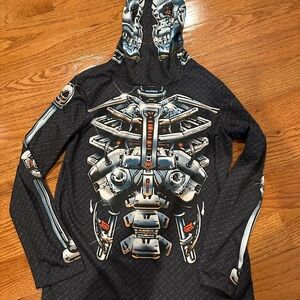 Brother Black and Gray Cyborg Graphic Hoodie